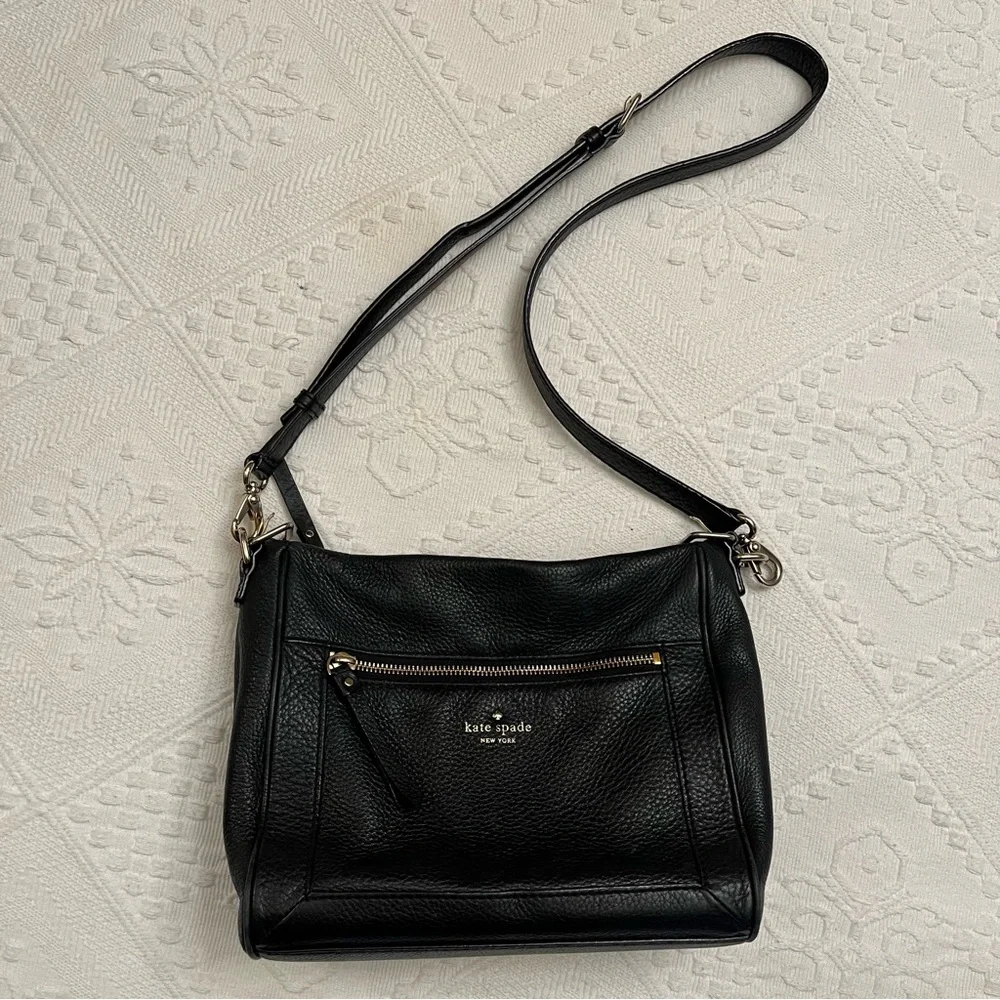 Kate Spade Black Pebbled 100% Cow Leather Crossbody Bag - Picture 14 of 15